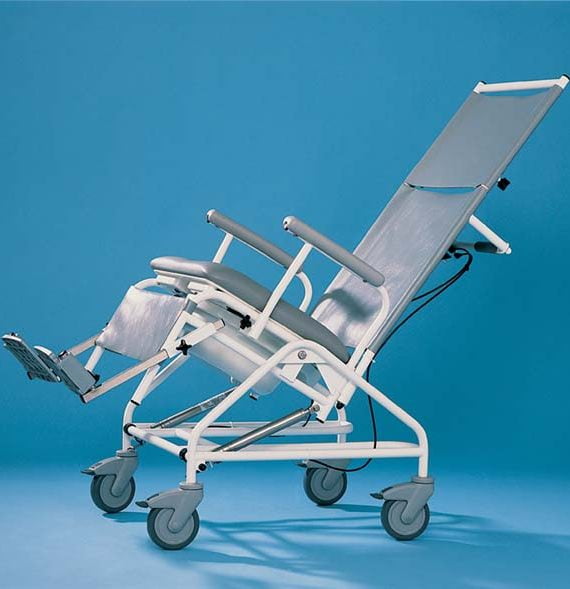 Freeway T80 COM Reclining Shower Chair Prism Medical UK, moving