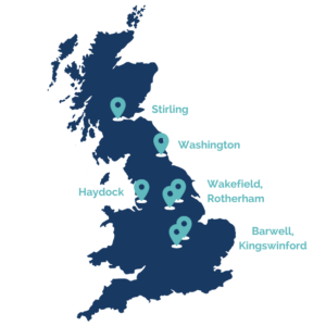 A map showing the locations of our Regional Service Centres